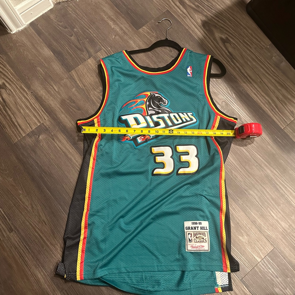 GRANT HILL DETROIT PISTONS ROAD 1998/99 HARDWOOD CLASSICS JERSEY - TEAL size XL
